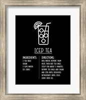 Iced Tea Recipe Black Background Fine Art Print
