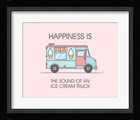 Ice Cream Truck Blue Framed Print