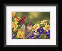 Yellow Roses and Songbirds Fine Art Print