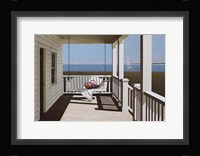 Flower Basket On Swing Chair Fine Art Print