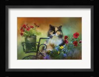 Calico In The Garden Fine Art Print
