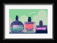 Vintage Fashion Perfume Bottles Green Fine Art Print