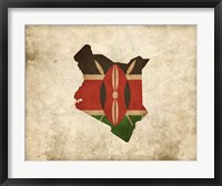 Map with Flag Overlay Kenya Fine Art Print