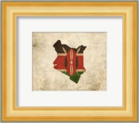 Map with Flag Overlay Kenya Fine Art Print