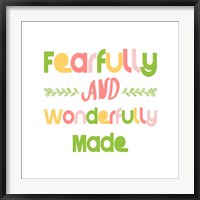 Fearfully and Wonderfully Made - Pink and Green Fine Art Print