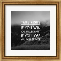 Take Risks - Forest Landscape Grayscale Fine Art Print