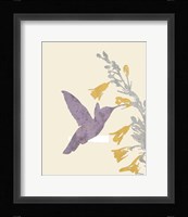 Hummingbird and flowers Framed Print