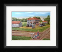 Cat Square Store and Little Sister Fine Art Print