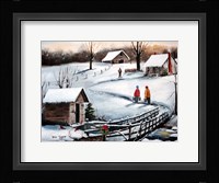 Old Springhouse at Christmas Fine Art Print
