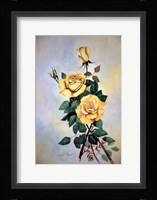 Yellow Roses Sprig Fine Art Print