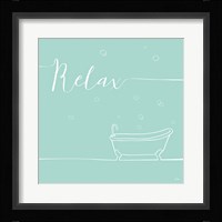 Underline Bath V Teal Framed Print