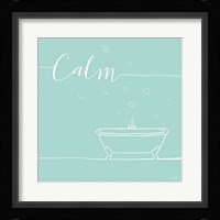 Underline Bath VI Teal Framed Print