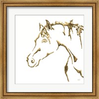 Gilded Cowpony on White Fine Art Print