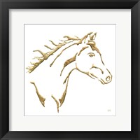 Gilded Filly on White Framed Print