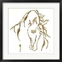 Gilded Stallion on White Fine Art Print