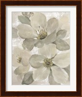 White on White Floral I Crop Neutral Fine Art Print