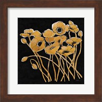 Gold Black Line Poppies I v2 Fine Art Print