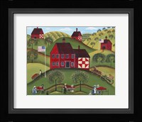 Primitive Americana Red Apple Barn Fine Art Print