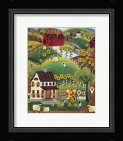 Primitive Quilt Maker House Sunflower Fine Art Print