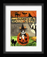 Happy Dog Pumpkin Halloween Fine Art Print