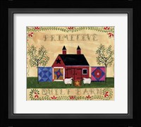 Primitive Quilt Barn Sampler Framed Print