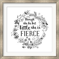 Though She Be But Little - Wreath Doodle White Fine Art Print