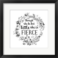 Though She Be But Little - Wreath Doodle White Fine Art Print