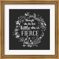 Though She Be But Little - Wreath Doodle Gray Fine Art Print