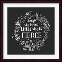 Though She Be But Little - Wreath Doodle Gray Fine Art Print