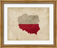 Map with Flag Overlay Poland Fine Art Print