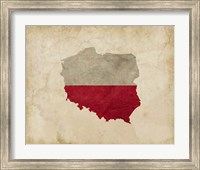 Map with Flag Overlay Poland Fine Art Print