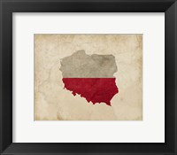 Map with Flag Overlay Poland Fine Art Print