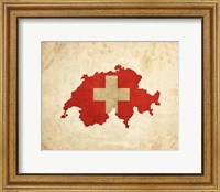 Map with Flag Overlay Switzerland Fine Art Print