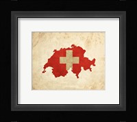 Map with Flag Overlay Switzerland Fine Art Print