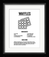 Waffle Recipe Black on White Fine Art Print