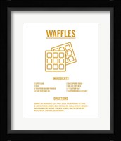 Waffle Recipe Yellow on White Fine Art Print