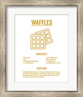 Waffle Recipe Yellow on White Fine Art Print