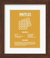 Waffle Recipe White on Yellow Fine Art Print