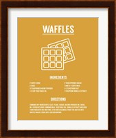 Waffle Recipe White on Yellow Fine Art Print