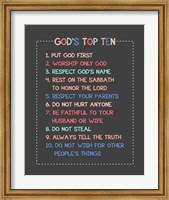God's Top Ten Stitch Border - Pink Fine Art Print