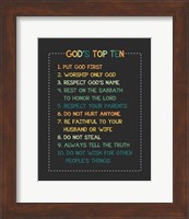 God's Top Ten Stitch Border - Orange Fine Art Print