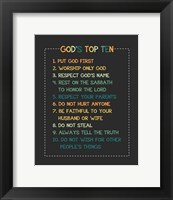 God's Top Ten Stitch Border - Orange Fine Art Print