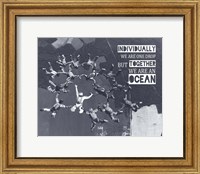 Together We Are An Ocean - Skydiving Team Grayscale Fine Art Print