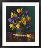 Iris in Cloisonne Vase Fine Art Print