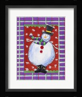 Happy Snowman in Boots Fine Art Print