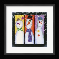 Three Tall Snowmen Fine Art Print