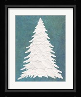 Snowy Fir Tree on Blue Fine Art Print