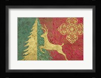 Xmas Tree and Deer Framed Print