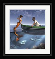 A Mermaid And Her Pets Framed Print