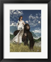 Ape And Girl Fine Art Print